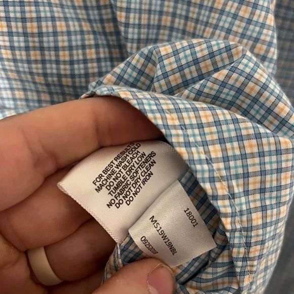 Peter Millar Button Down Shirt Long Sleeve Plaid Lightweight Cotton Mens Large L - Picture 6 of 9